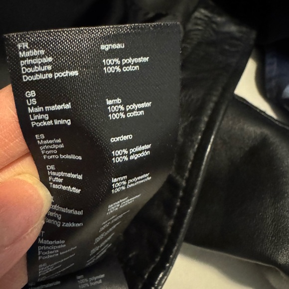 Maje 100% Lamb Leather Crop Jacket Size Small - Picture 6 of 8